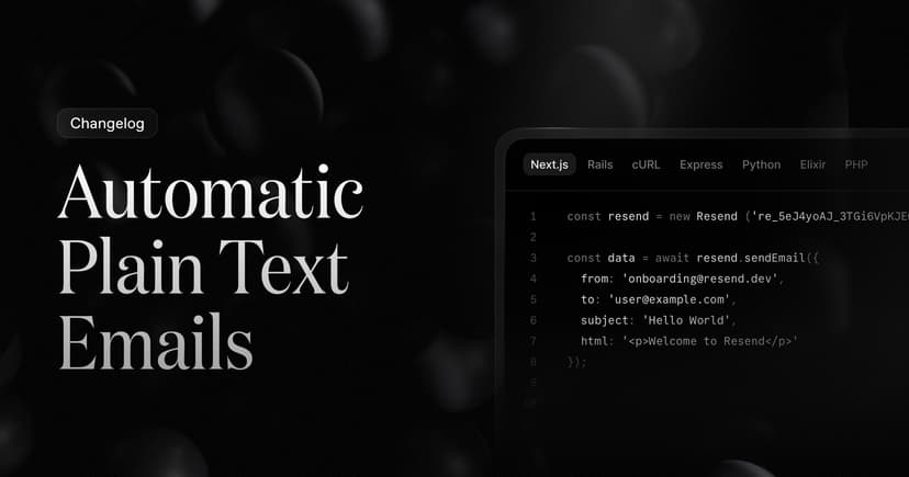 Automatic Plain Text Emails